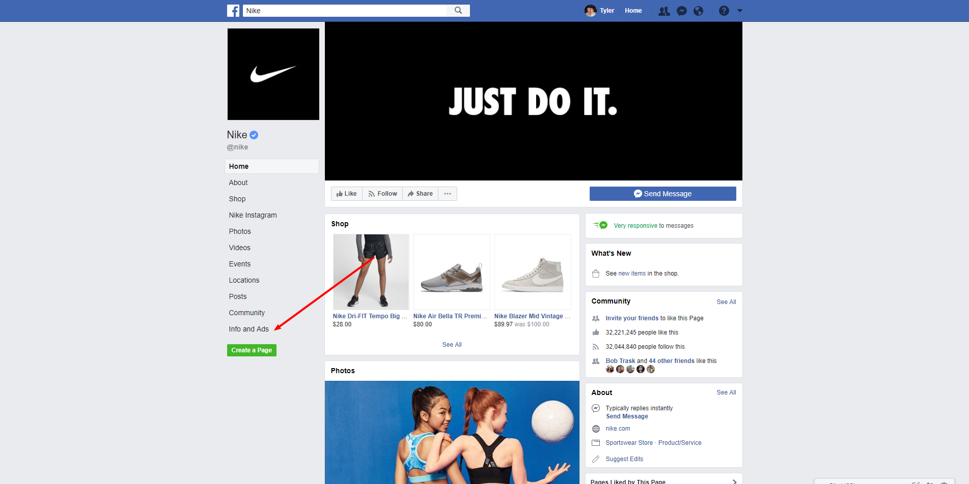 nike official facebook page