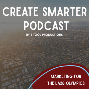 Podcast graphic with LA in background