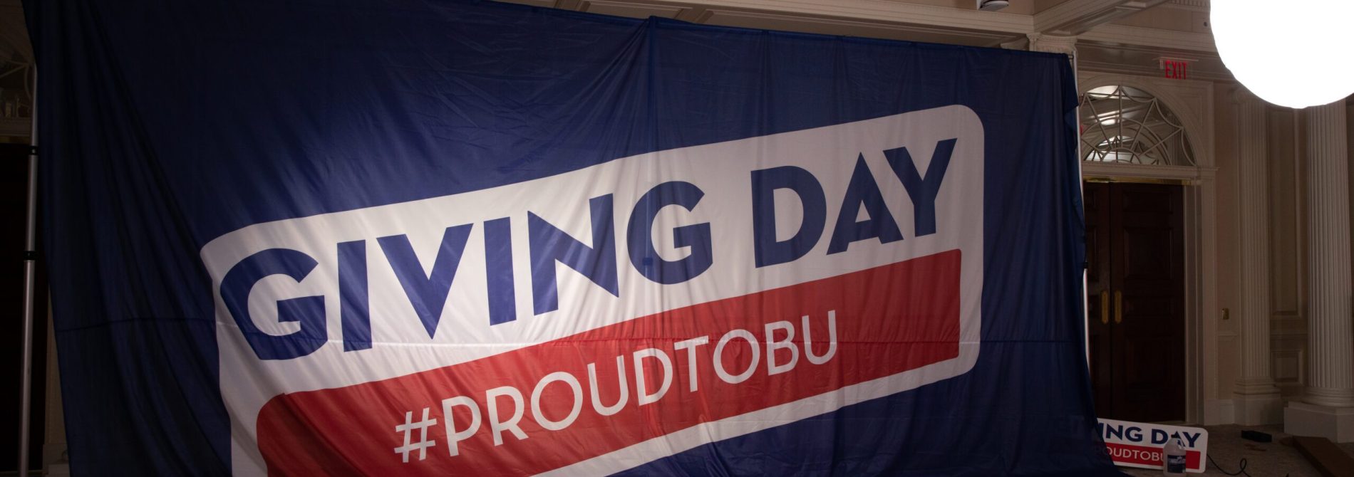 Giant BU Giving Day branded flag
